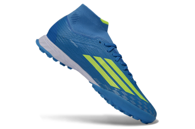 Adidas F50 Elite Mid TF Football Shoes - Blue/Electric Yellow/Cyan