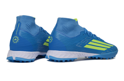 Adidas F50 Elite Mid TF Football Shoes - Blue/Electric Yellow/Cyan