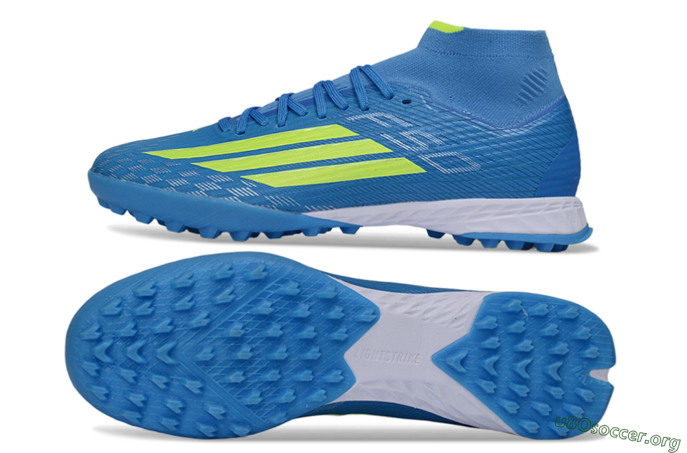 Adidas F50 Elite Mid TF Football Shoes - Blue/Electric Yellow/Cyan 1