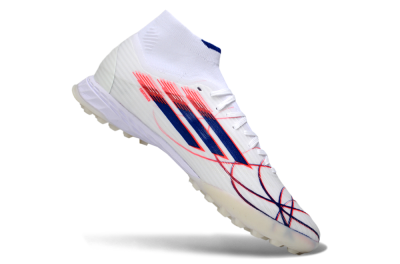 Adidas F50 Elite Mid TF Football Shoes - White/Electric Red/Deep Blue