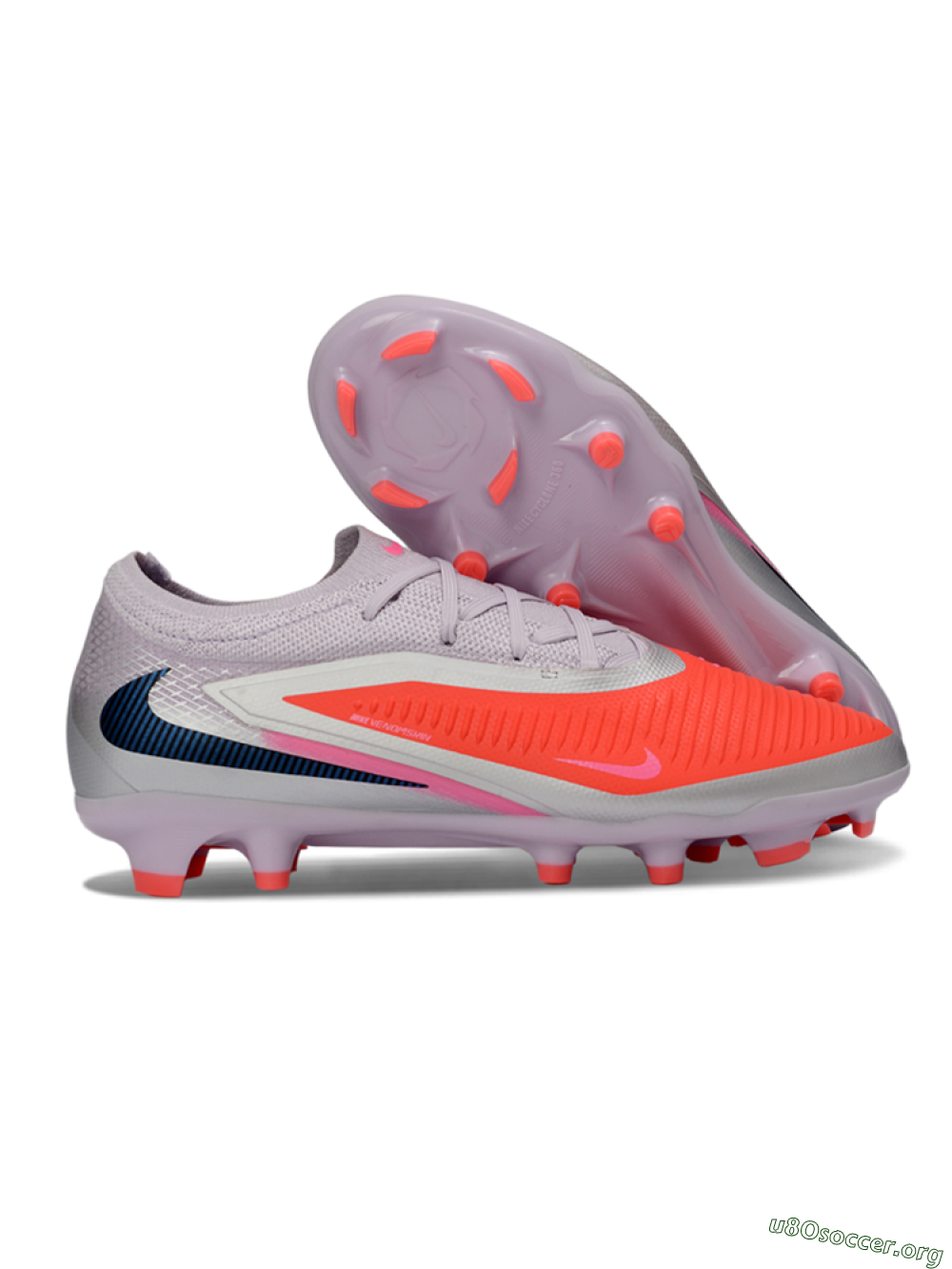 Nike Phantom 6 Elite Low FG Football Boots - Pink/Electric Pink/Light Grey 2