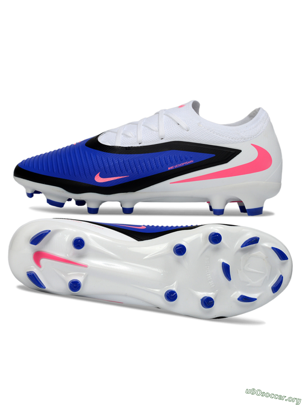 Nike Phantom 6 Elite Low FG Football Boots - Blue/Electric Blue/Neon Pink 1