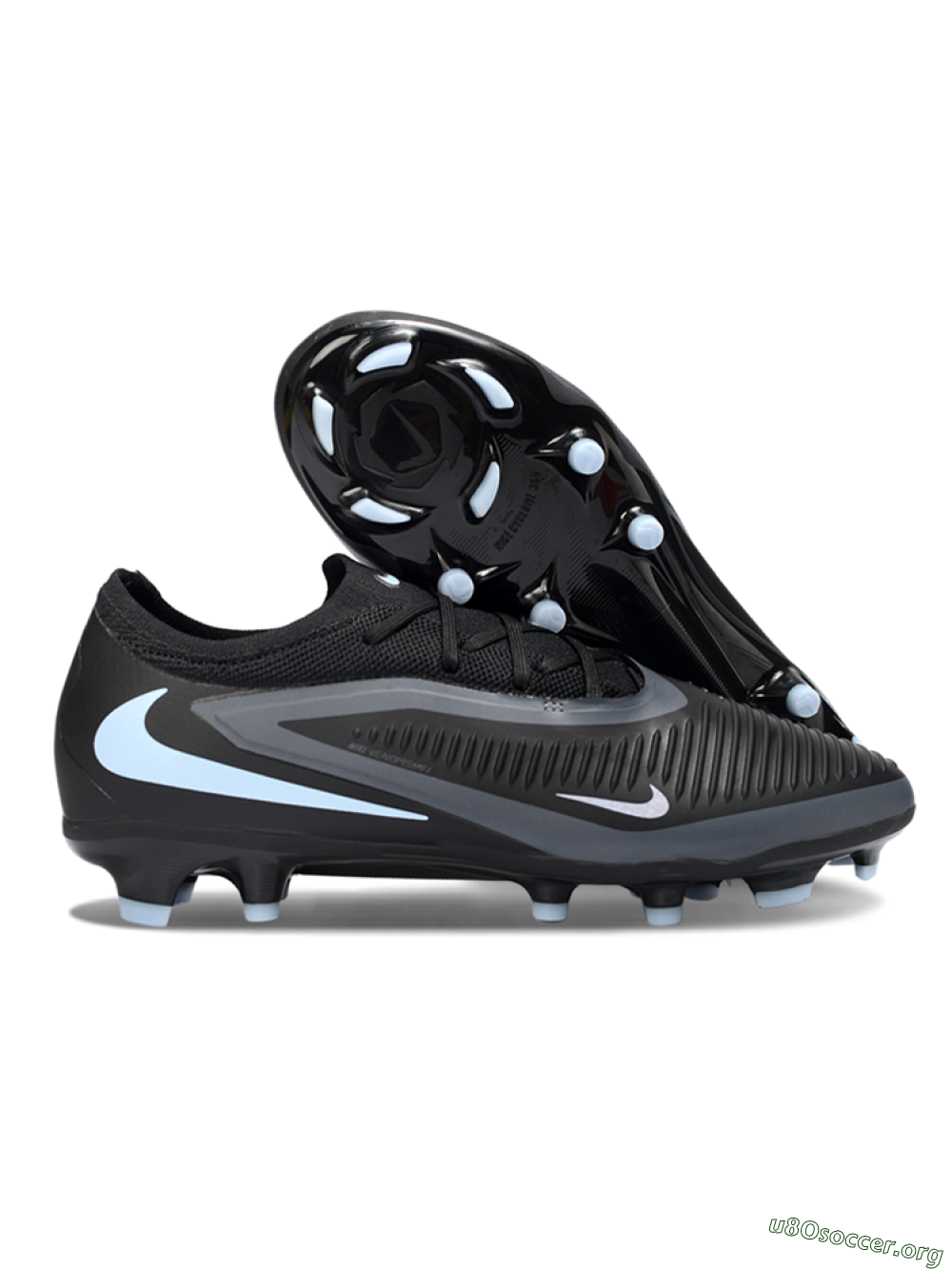 Nike Phantom 6 Elite Low FG Football Boots - Black/Cool Gray/Light Blue 2