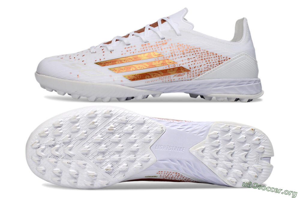 Adidas F50 Elite TF Football Shoes - White/Rose Gold/Light Grey 1