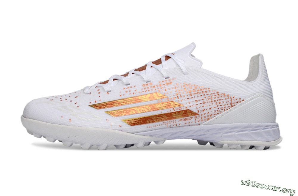 Adidas F50 Elite TF Football Shoes - White/Rose Gold/Light Grey 3