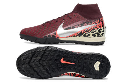 Nike Air Zoom Mercurial Superfly 10 Elite TF Football Shoes - Red/Berry Red/Black Leopard