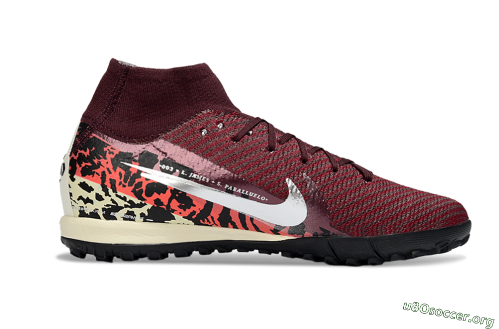 Nike Air Zoom Mercurial Superfly 10 Elite TF Football Shoes - Red/Berry Red/Black Leopard 7