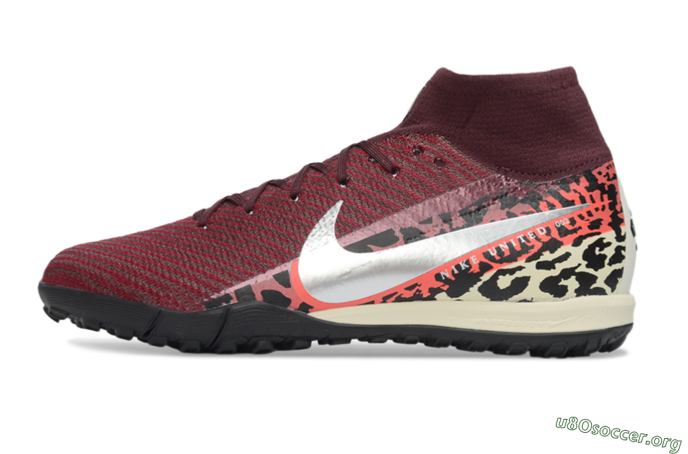 Nike Air Zoom Mercurial Superfly 10 Elite TF Football Shoes - Red/Berry Red/Black Leopard 3