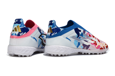 Adidas F50 Elite Laceless TF Football Shoes - Pink/Ocean Blue/Coral Pink