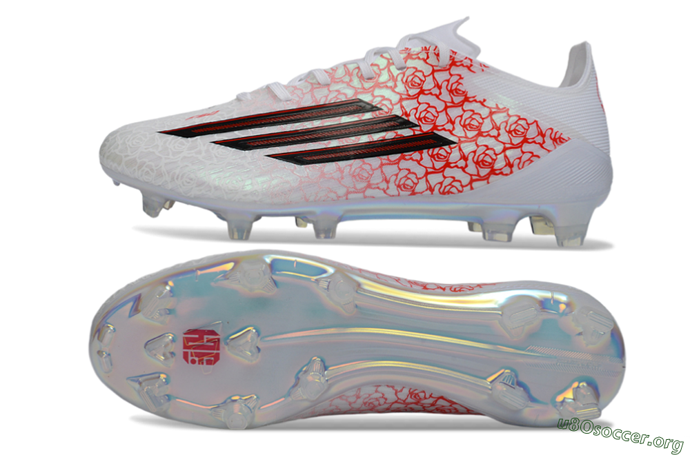 Adidas F50 Elite FG Football Boots - White/Crimson Rose/Iridescent Sparkle 1
