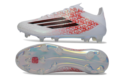 Adidas F50 Elite FG Football Boots - White/Crimson Rose/Iridescent Sparkle