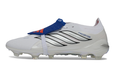 Adidas Predator 26 Elite Fold-Over Tongue FG Football Boots - White/Royal Blue/Metallic Silver
