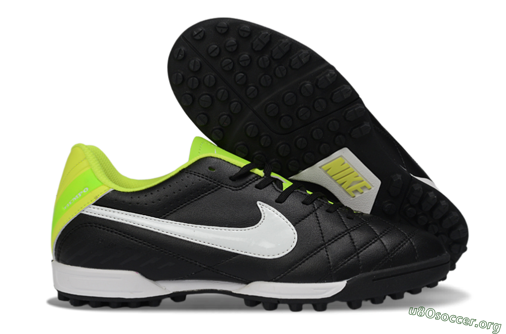 Nike Tiempo Legend Ligera 5 TF Football Shoes - Black/Lime Green/White 2