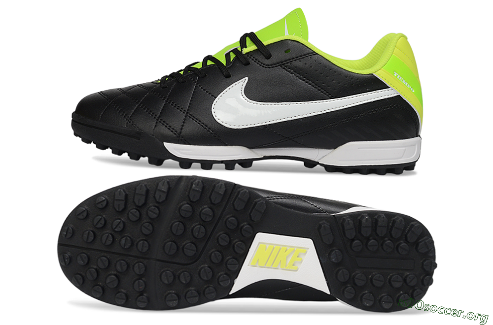 Nike Tiempo Legend Ligera 5 TF Football Shoes - Black/Lime Green/White 1