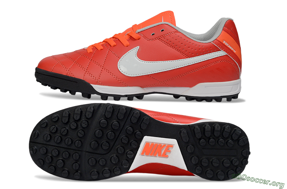 Nike Tiempo Legend Ligera 5 TF Football Shoes - Red/Fiery Sunset/Classic Charcoal 1
