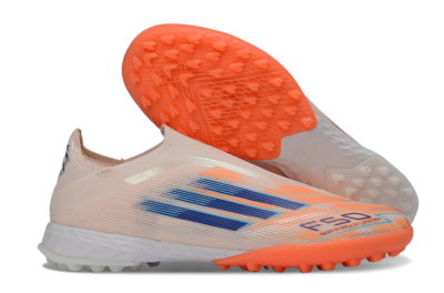 Adidas F50 Pro Laceless TF Football Shoes - Pink/Coral Splash/Deep Ocean