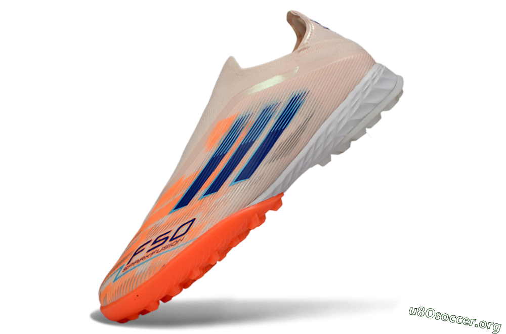 Adidas F50 Pro Laceless TF Football Shoes - Pink/Coral Splash/Deep Ocean 5