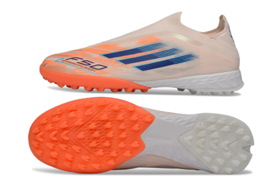 Adidas F50 Pro Laceless TF Football Shoes - Pink/Coral Splash/Deep Ocean