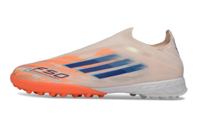 Adidas F50 Pro Laceless TF Football Shoes - Pink/Coral Splash/Deep Ocean