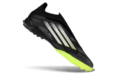 Adidas F50 Pro Laceless TF Football Shoes - Black/Electric Yellow/Neon Green