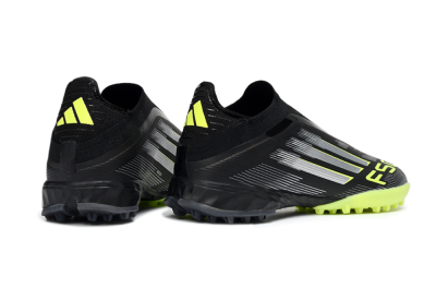 Adidas F50 Pro Laceless TF Football Shoes - Black/Electric Yellow/Neon Green