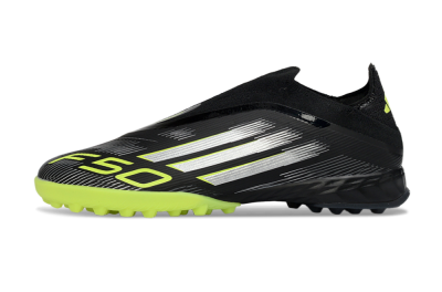 Adidas F50 Pro Laceless TF Football Shoes - Black/Electric Yellow/Neon Green