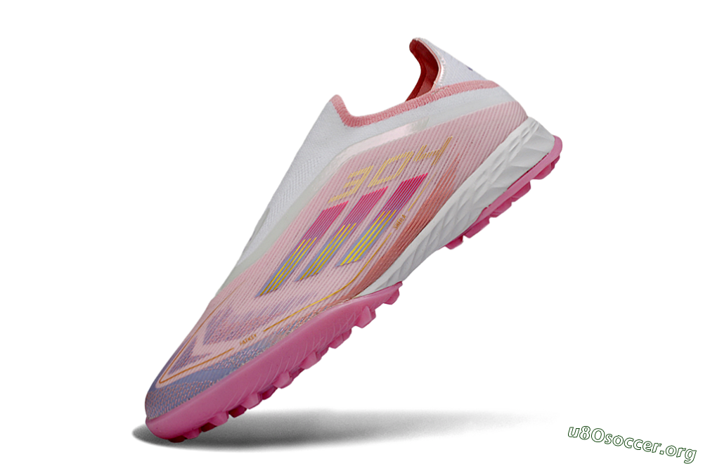 Adidas F50 Pro Laceless TF Football Shoes - Pink/Blush Pink/Soft Coral 5