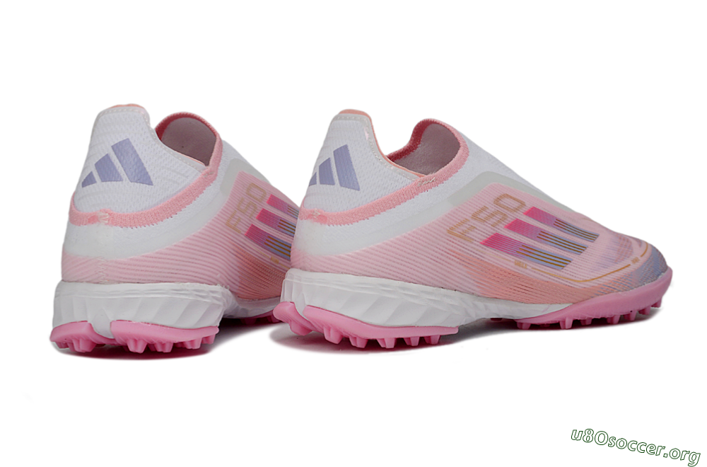 Adidas F50 Pro Laceless TF Football Shoes - Pink/Blush Pink/Soft Coral 6