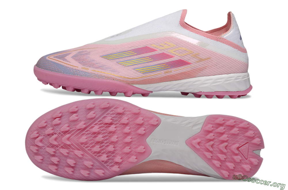 Adidas F50 Pro Laceless TF Football Shoes - Pink/Blush Pink/Soft Coral 1