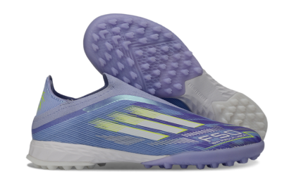 Adidas F50 Pro Laceless TF Football Shoes - Purple/Vibrant Lilac/Neon Yellow