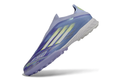 Adidas F50 Pro Laceless TF Football Shoes - Purple/Vibrant Lilac/Neon Yellow