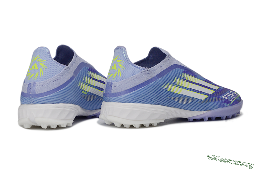 Adidas F50 Pro Laceless TF Football Shoes - Purple/Vibrant Lilac/Neon Yellow 6