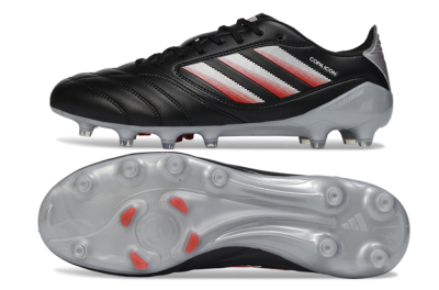 Adidas Copa Icon 2 FG Football Boots - Black/Crimson Red/Metallic Silver