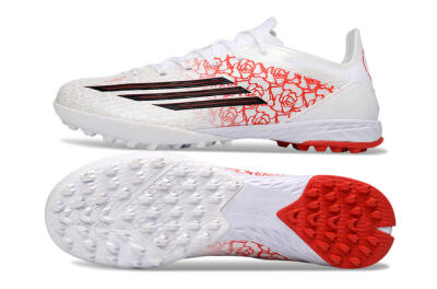 Adidas F50 Pro TF Football Shoes - White/Crimson Red/Black