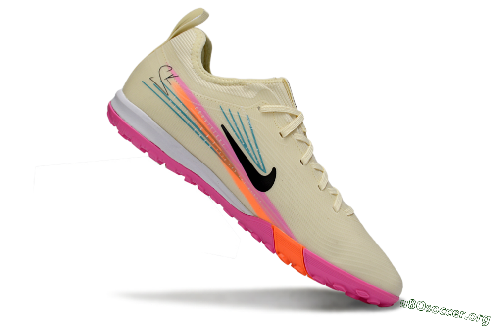 Nike Air Zoom Mercurial Vapor 16 Pro TF Football Shoes - Beige/Neon Pink/Luminous Orange 5