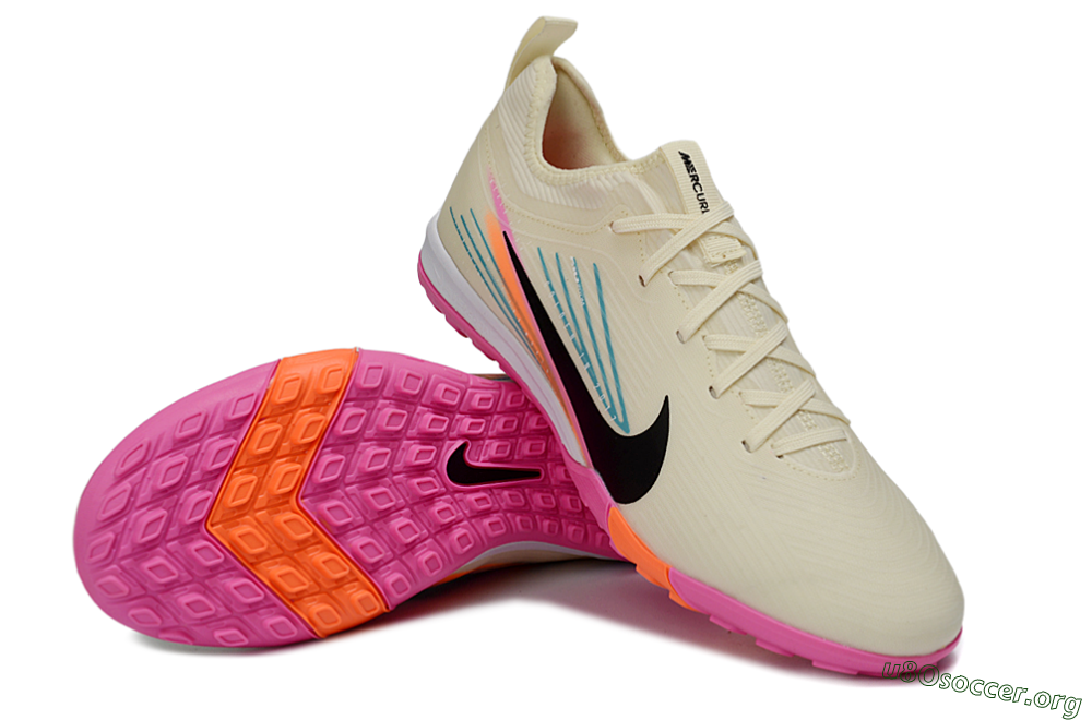 Nike Air Zoom Mercurial Vapor 16 Pro TF Football Shoes - Beige/Neon Pink/Luminous Orange 4