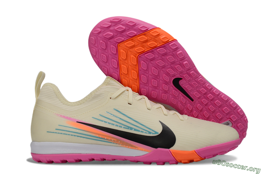 Nike Air Zoom Mercurial Vapor 16 Pro TF Football Shoes - Beige/Neon Pink/Luminous Orange 2