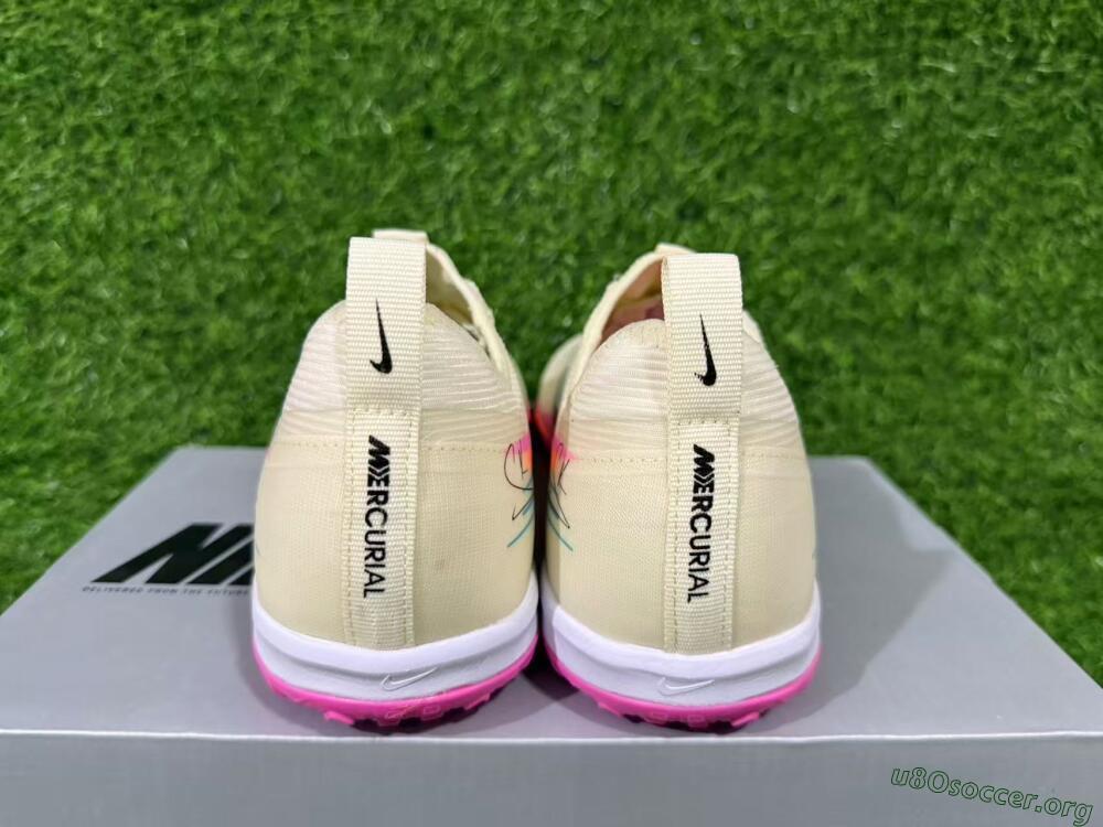 Nike Air Zoom Mercurial Vapor 16 Pro TF Football Shoes - Beige/Neon Pink/Luminous Orange