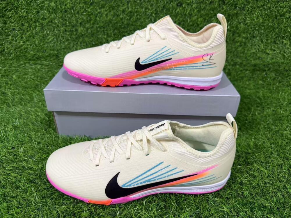 Nike Air Zoom Mercurial Vapor 16 Pro TF Football Shoes - Beige/Neon Pink/Luminous Orange