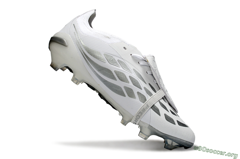 Adidas Predator 26 Elite Fold-Over Tongue FG Football Boots - White/Silver Shadow/White Gloss 5