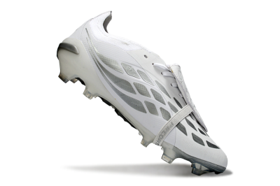 Adidas Predator 26 Elite Fold-Over Tongue FG Football Boots - White/Silver Shadow/White Gloss