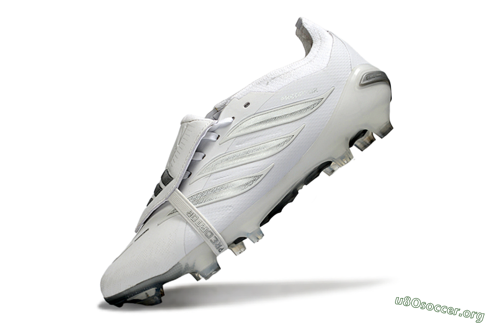 Adidas Predator 26 Elite Fold-Over Tongue FG Football Boots - White/Silver Shadow/White Gloss 6