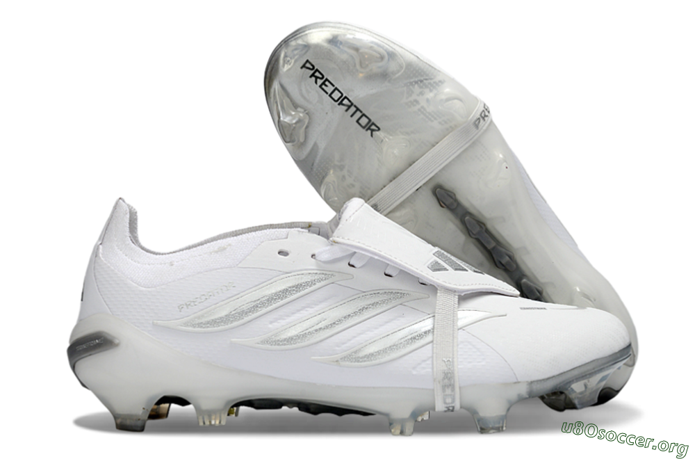 Adidas Predator 26 Elite Fold-Over Tongue FG Football Boots - White/Silver Shadow/White Gloss 2