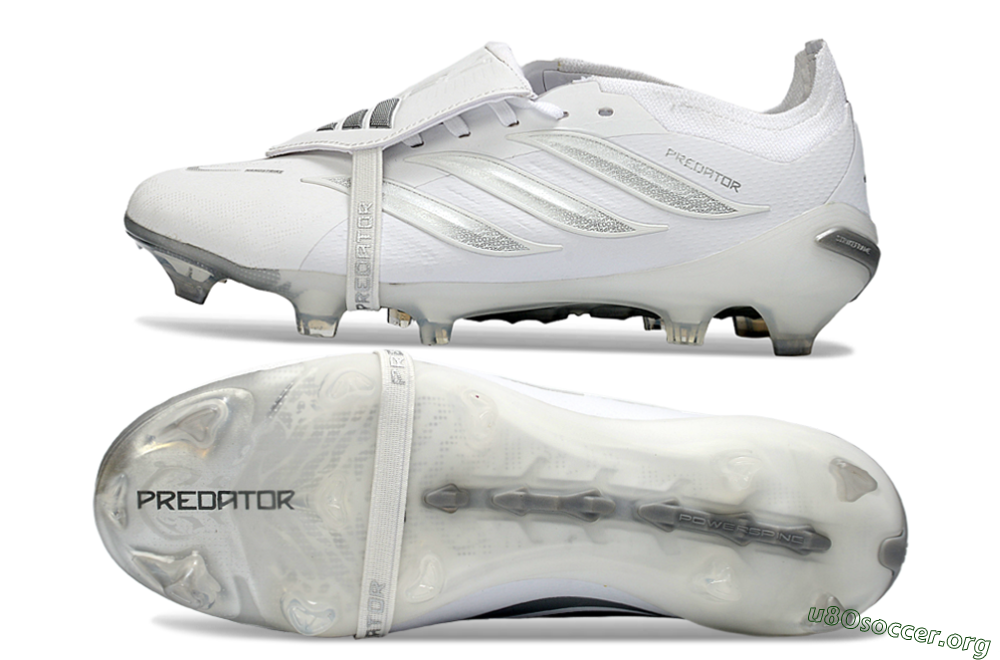 Adidas Predator 26 Elite Fold-Over Tongue FG Football Boots - White/Silver Shadow/White Gloss 1