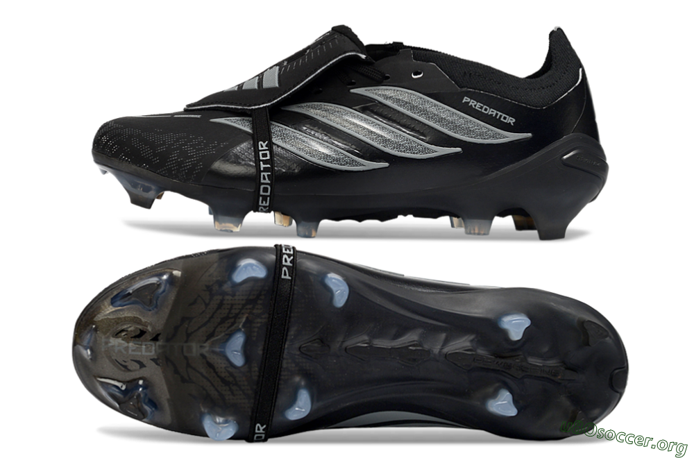 Adidas Predator 26 Elite Fold-Over Tongue FG Football Boots - Black/Graphite Gray/Metallic Silver 1