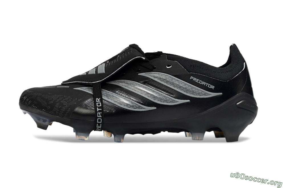 Adidas Predator 26 Elite Fold-Over Tongue FG Football Boots - Black/Graphite Gray/Metallic Silver 3