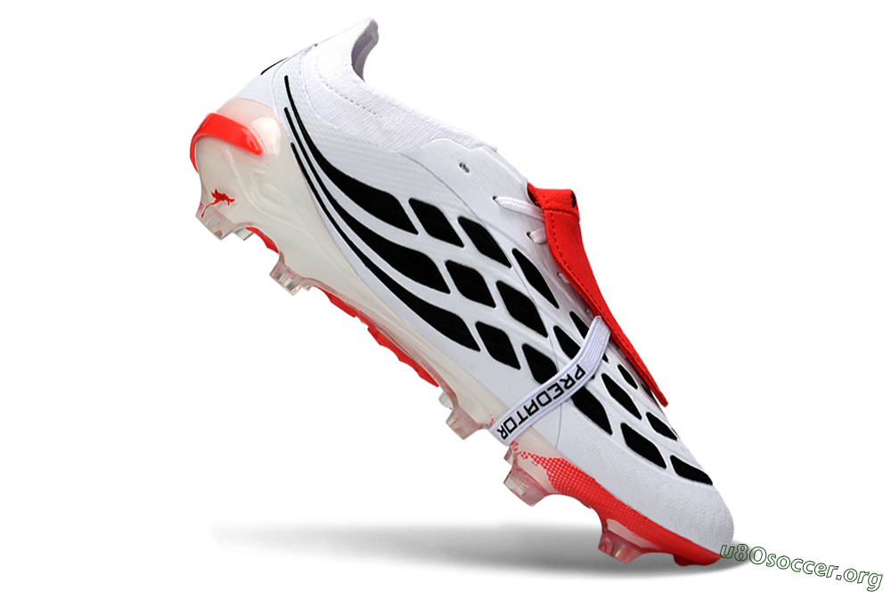 Adidas Predator 26 Elite Fold-Over Tongue FG Football Boots - White/Crimson Red/Sleek Black 4
