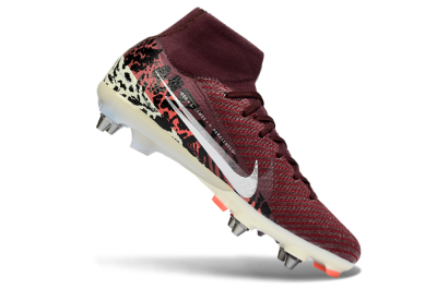 Nike Air Zoom Mercurial Superfly 10 Elite SG Football Boots - Red/Dark Berry/Metallic Silver