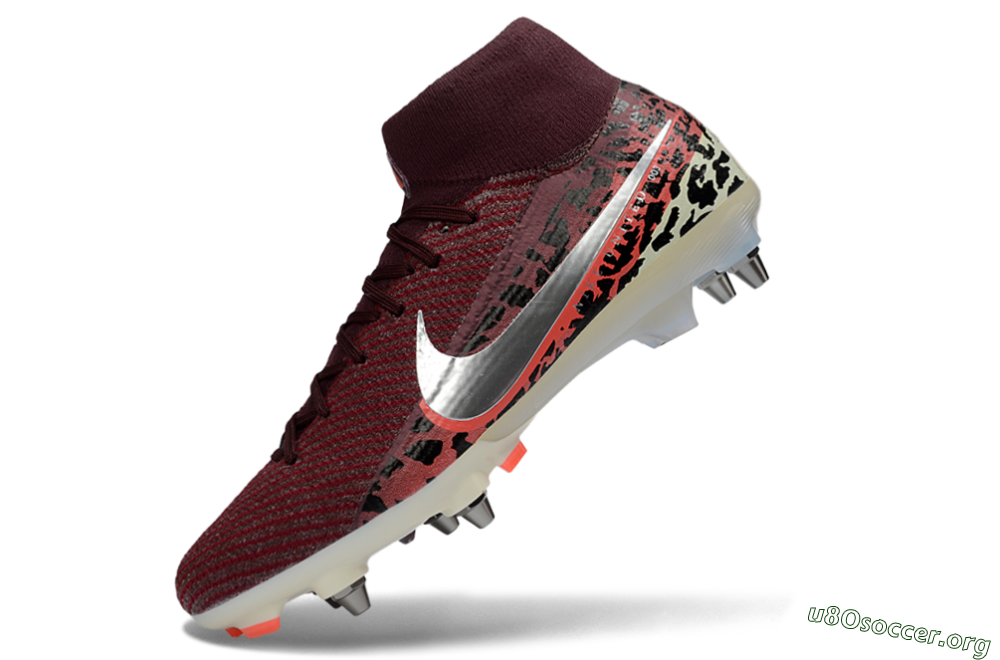 Nike Air Zoom Mercurial Superfly 10 Elite SG Football Boots - Red/Dark Berry/Metallic Silver 5