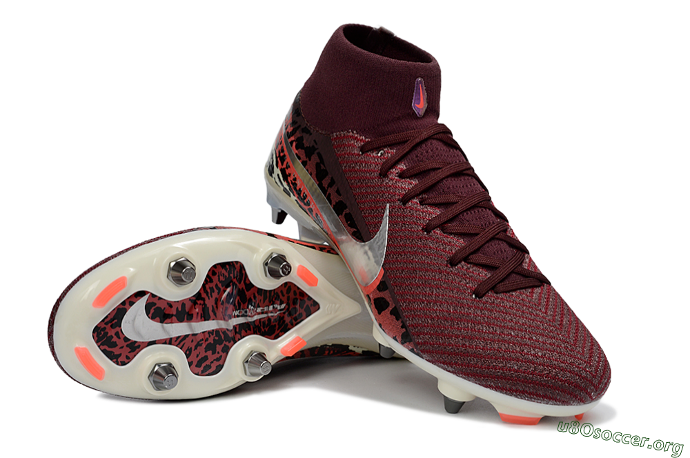 Nike Air Zoom Mercurial Superfly 10 Elite SG Football Boots - Red/Dark Berry/Metallic Silver 0
